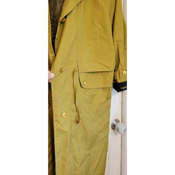 Vintage Full-Length Trench Jacket Oversized Womens XXL Mustard Yellow - Picture 5 of 7